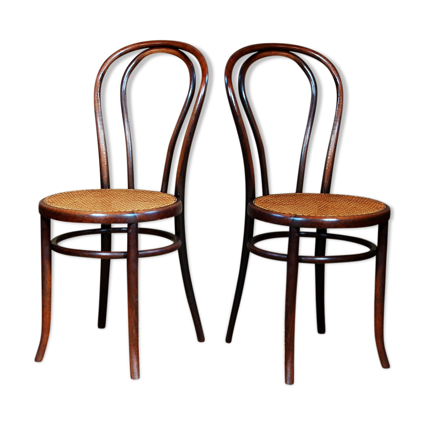 Paire de chaises bistrot N°18 Fischel début XXe
