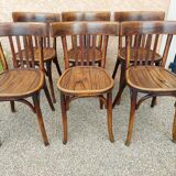 Suite of 6 chairs from Bistrot Baumann 1930s