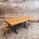 Industrial dining table oak on a workbench frame