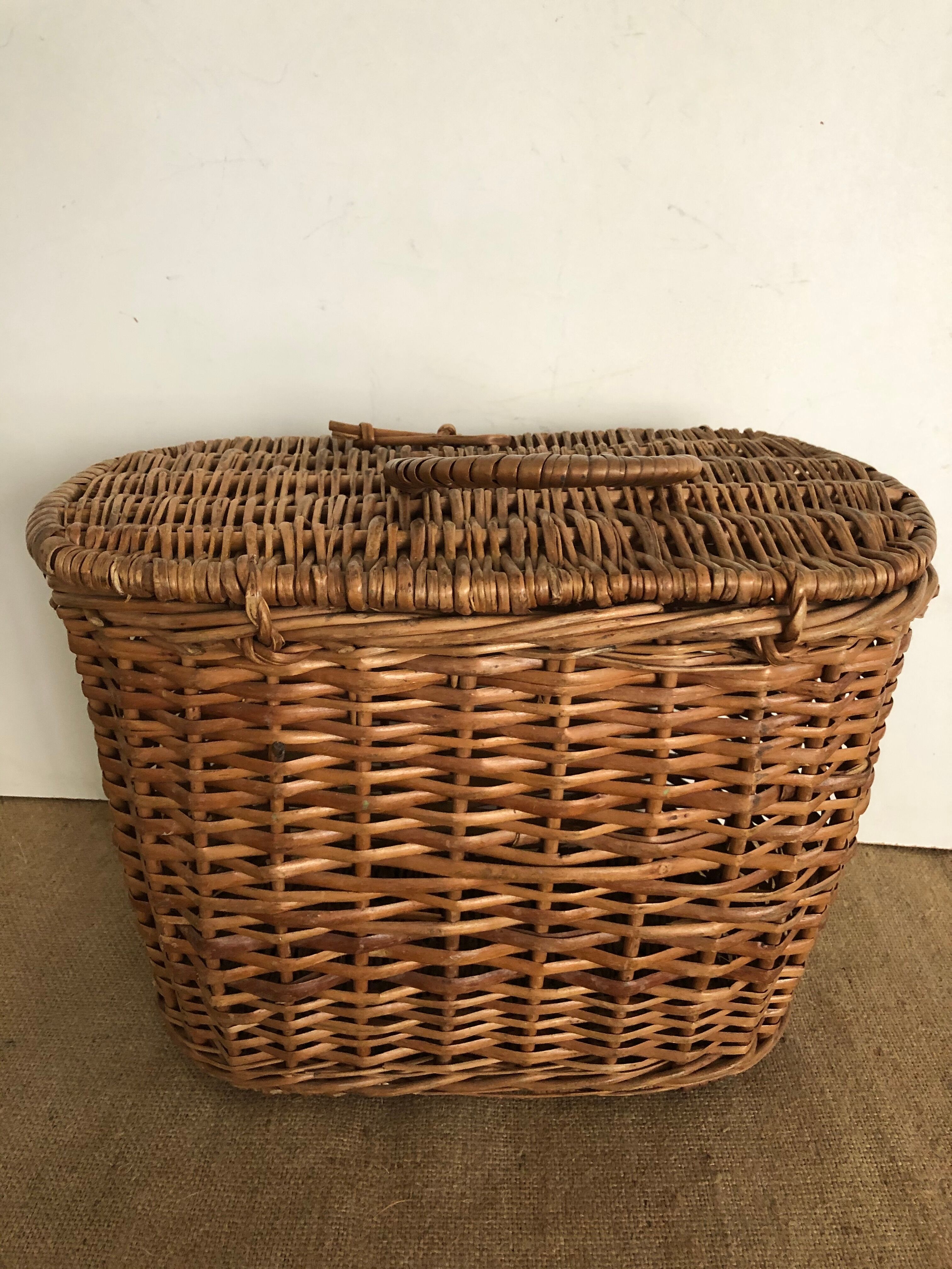Old woven wicker basket