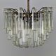 Venini Murano Glass Chandelier 85 Hand-Blown Quadriedri Prisms, 1960's