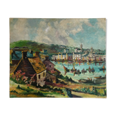 Colorful fishing port table