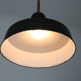 Black industrial enamel pendant light Vintage from Emo, 1960s