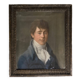 Male portrait, pastel in its frame, circa 1800