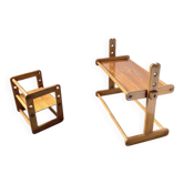 Bauhaus pine children's desk and chair