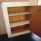 Former wooden medicine cabinet and mirror
