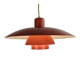 Louis Poulsen PH 4/3 pendant lamp orange metal shades by Poul Henningsen