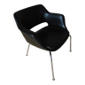 Black leather and chrome armchair