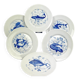 Service of 6 stylised fish dinner plates – Jammet Seignolles