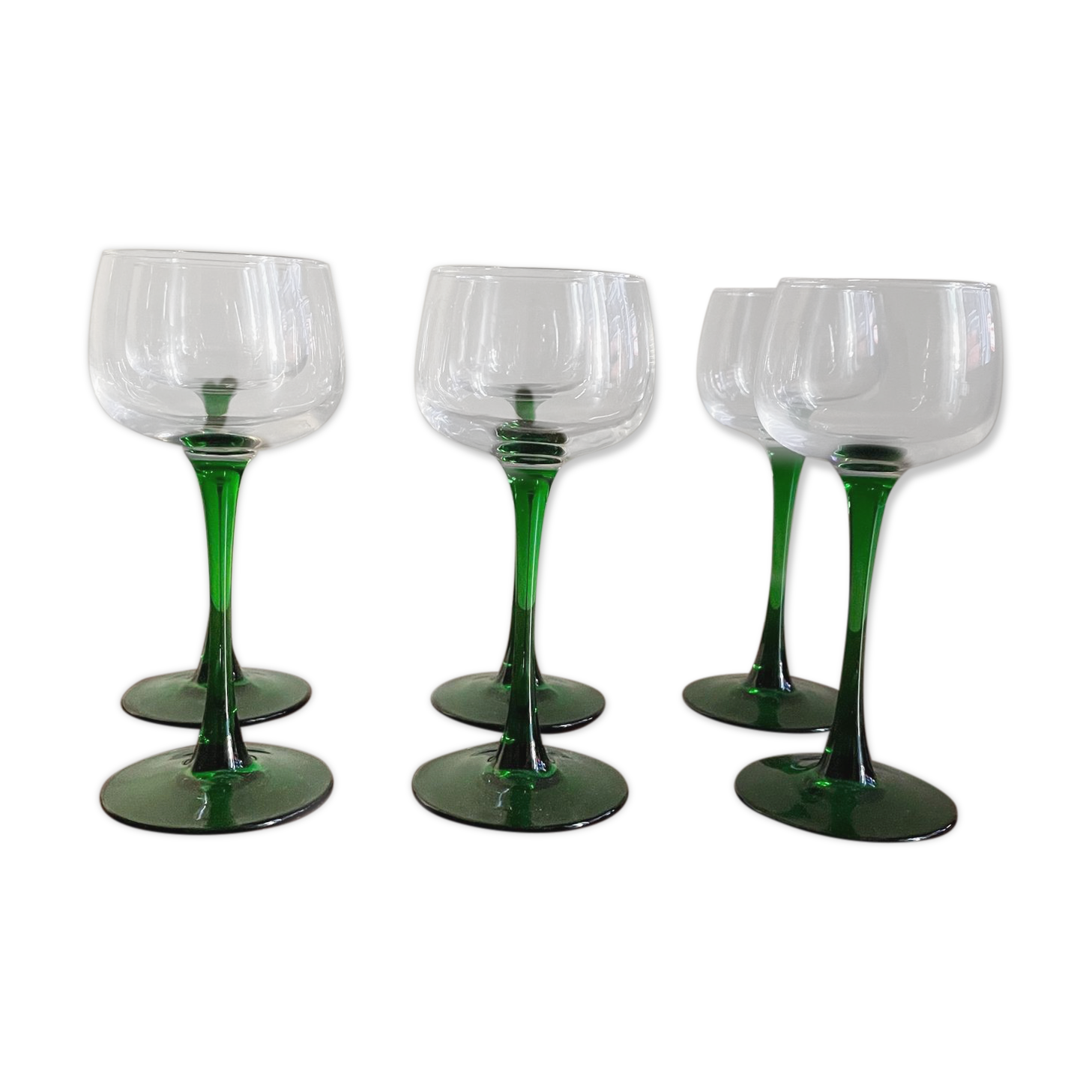 Green stemmed glasses