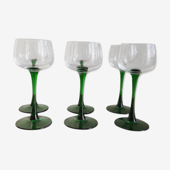 Green stemmed glasses