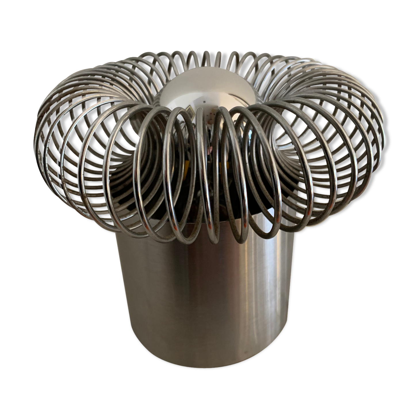 Spring Andrea Lazzari grey stainless spring lamp for Morosini 1970