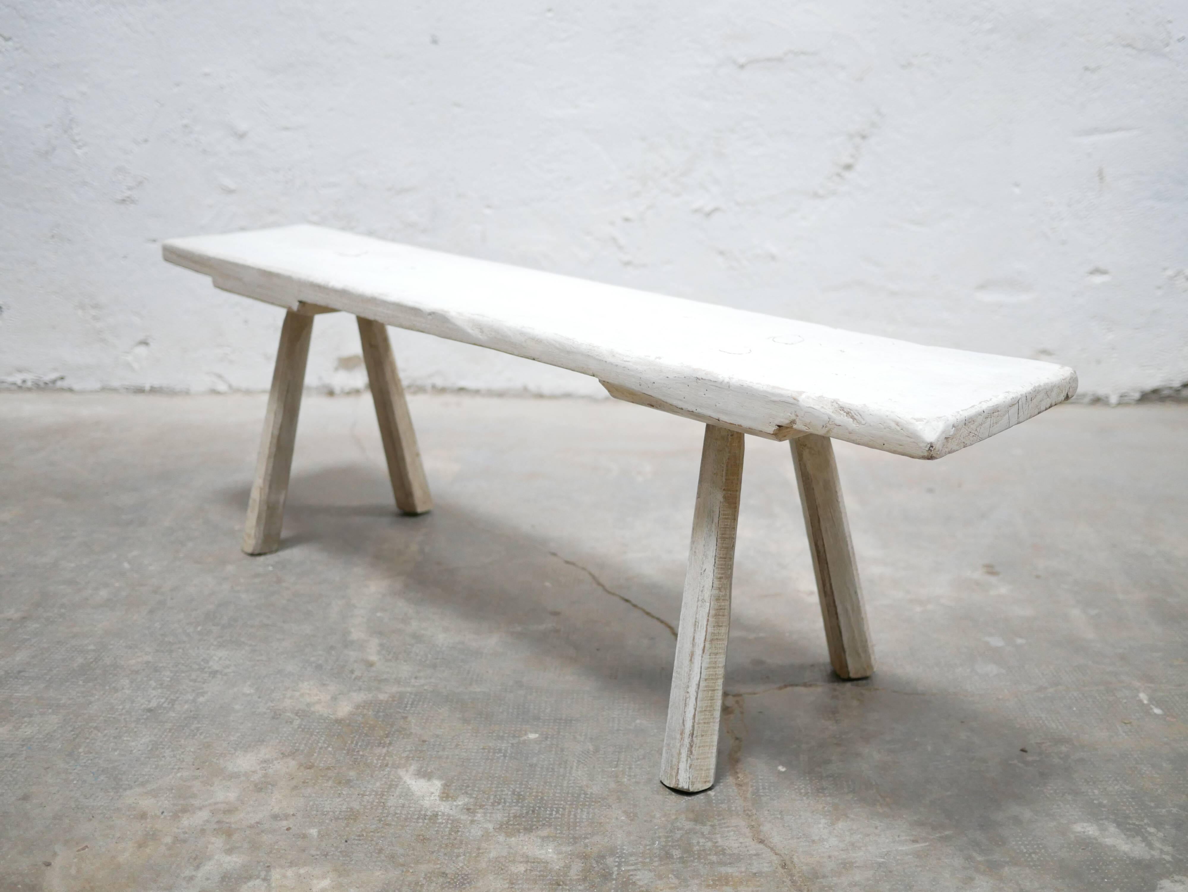 Vintage wooden farmhouse bench