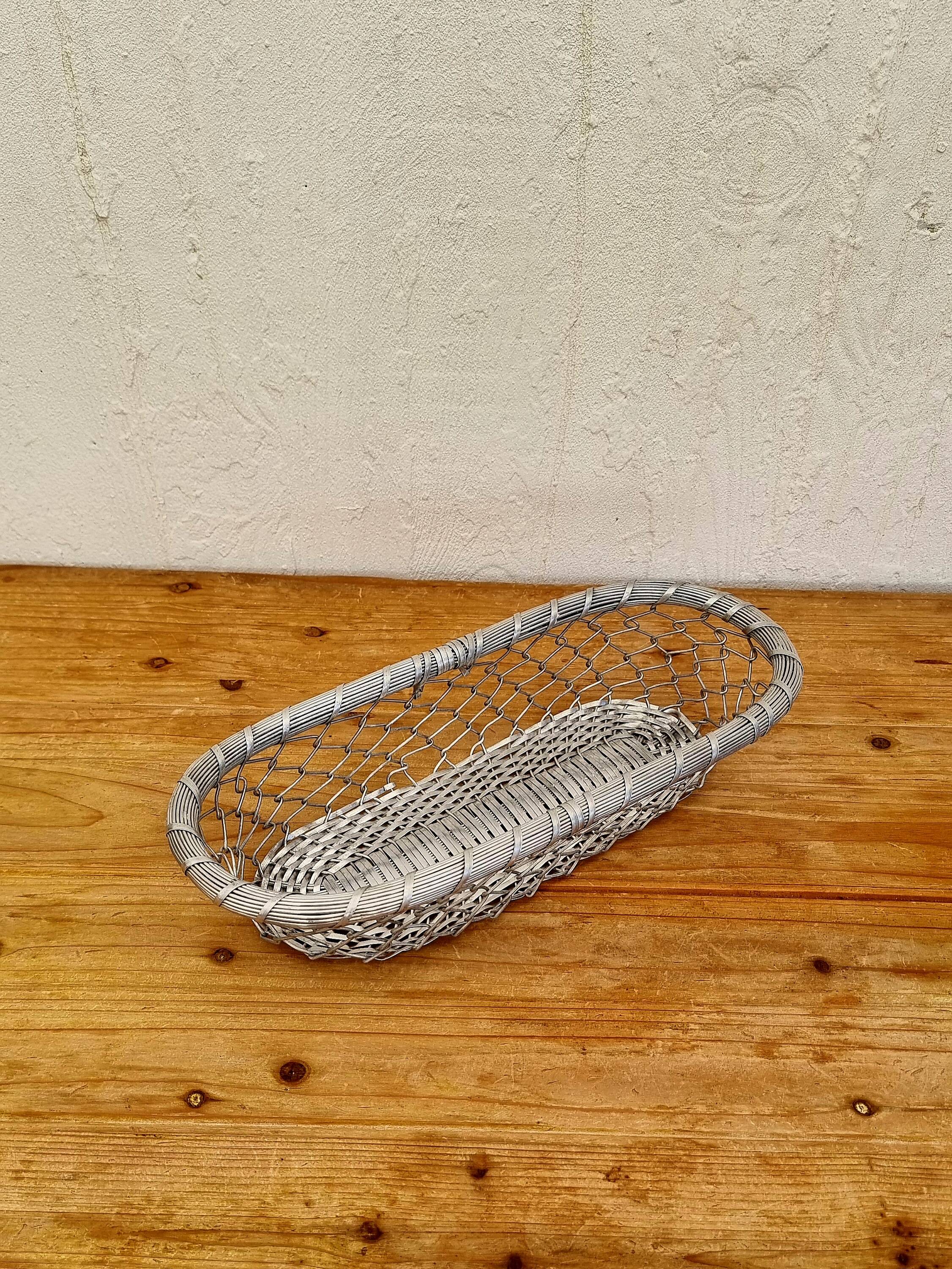 Vintage woven metal basket