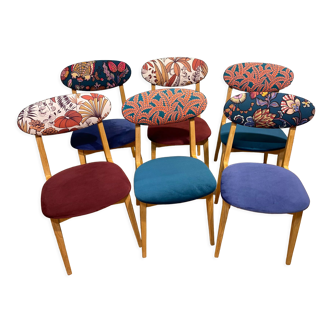 Suite of 6 vintage chairs