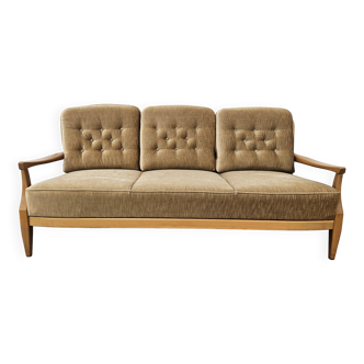 70s three seater sofa in beech