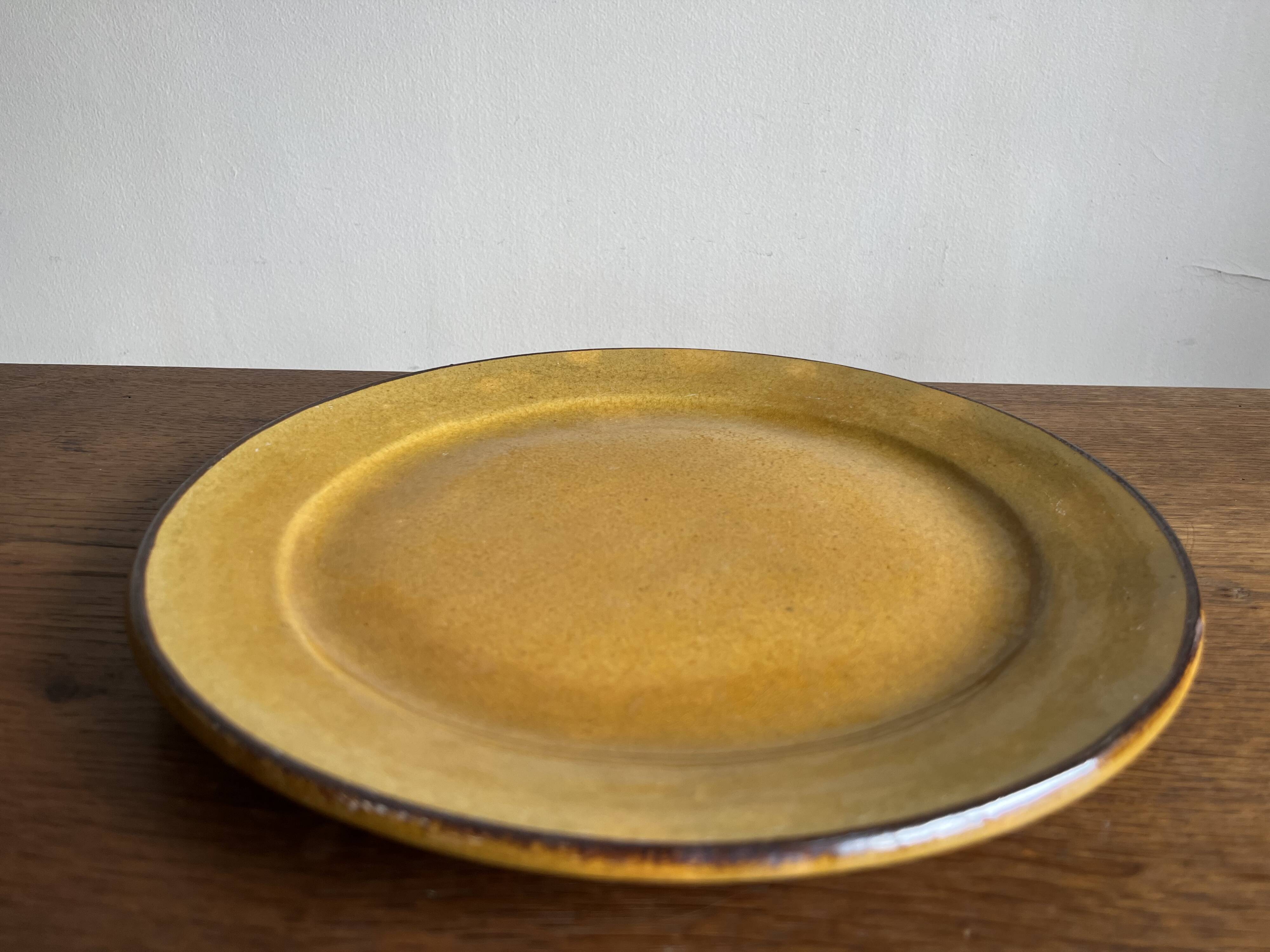 Glazed earthenware centrepiece Aegitna XXL plate Vallauris