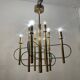 1970’s Architectural Brass Chrome Chandelier