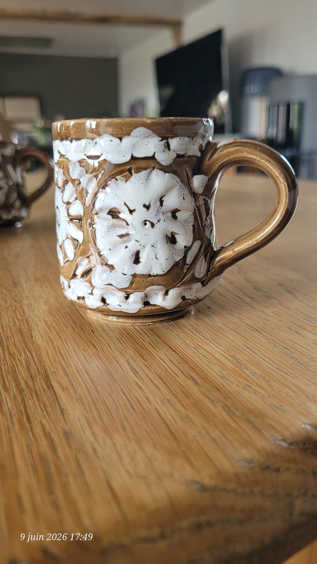 4 tasses à café en grès vintage