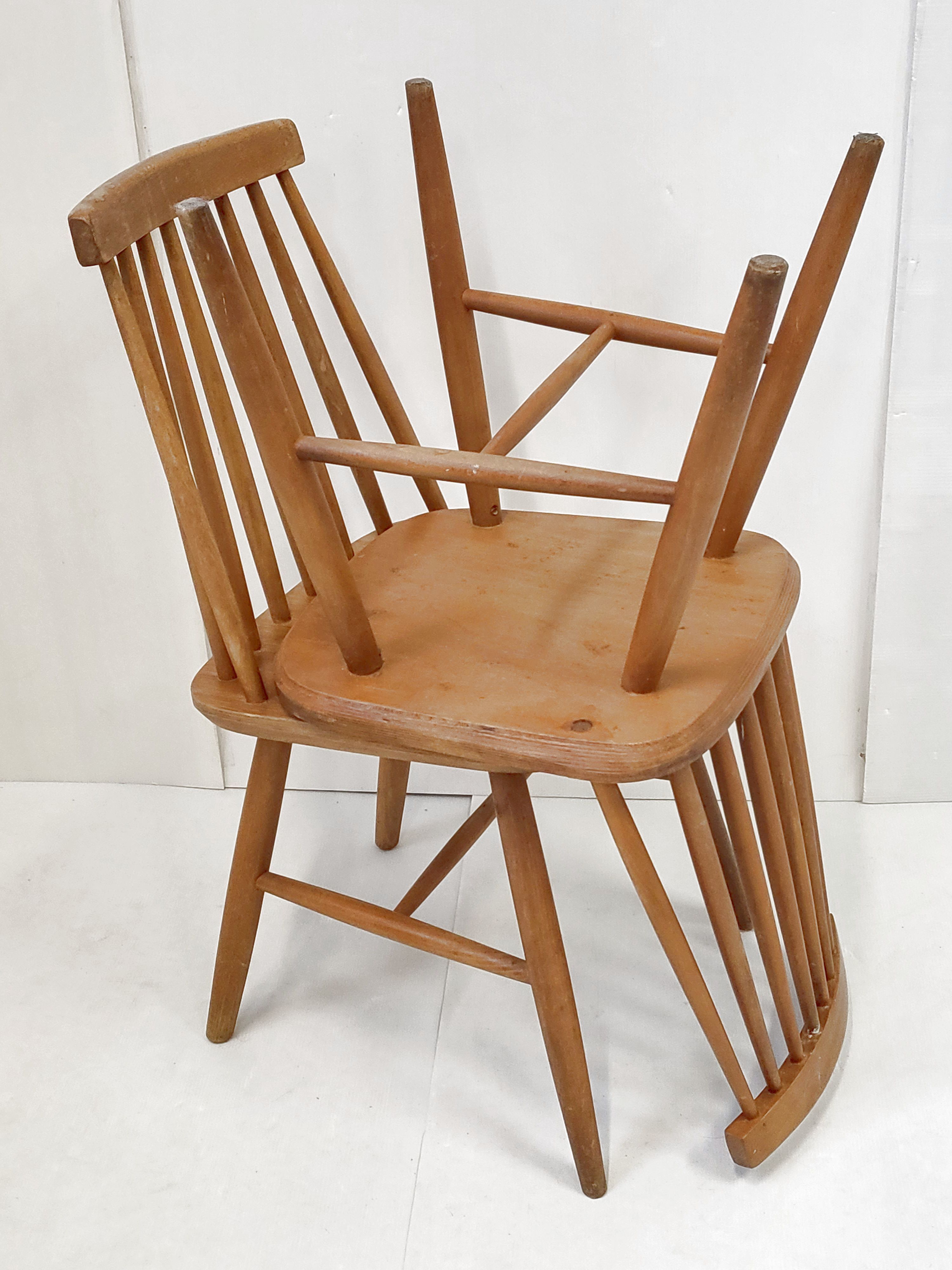 Suite of 4 vintage Scandinavian chairs 1960