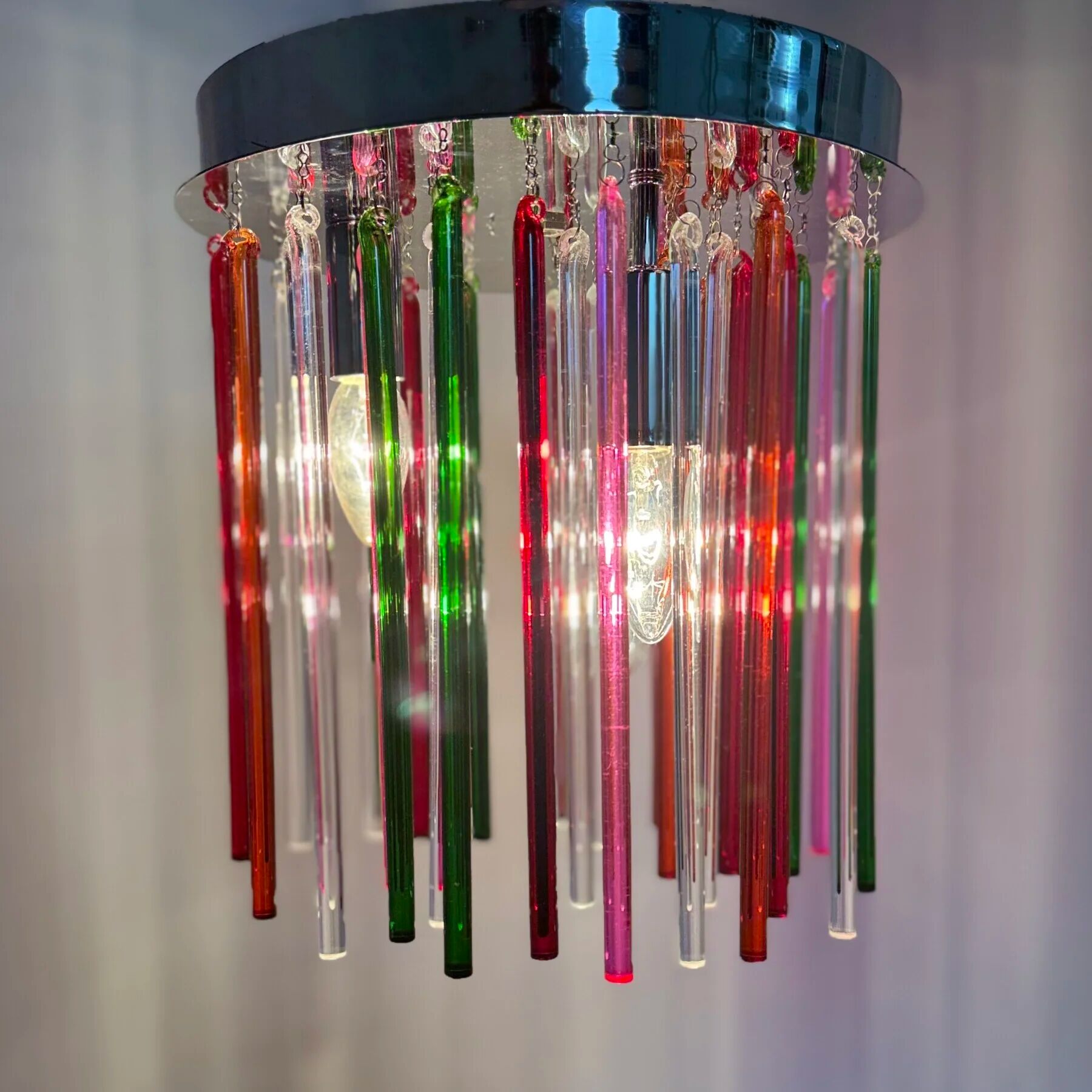 Mid-century design glass ceiling lamp, 1970s