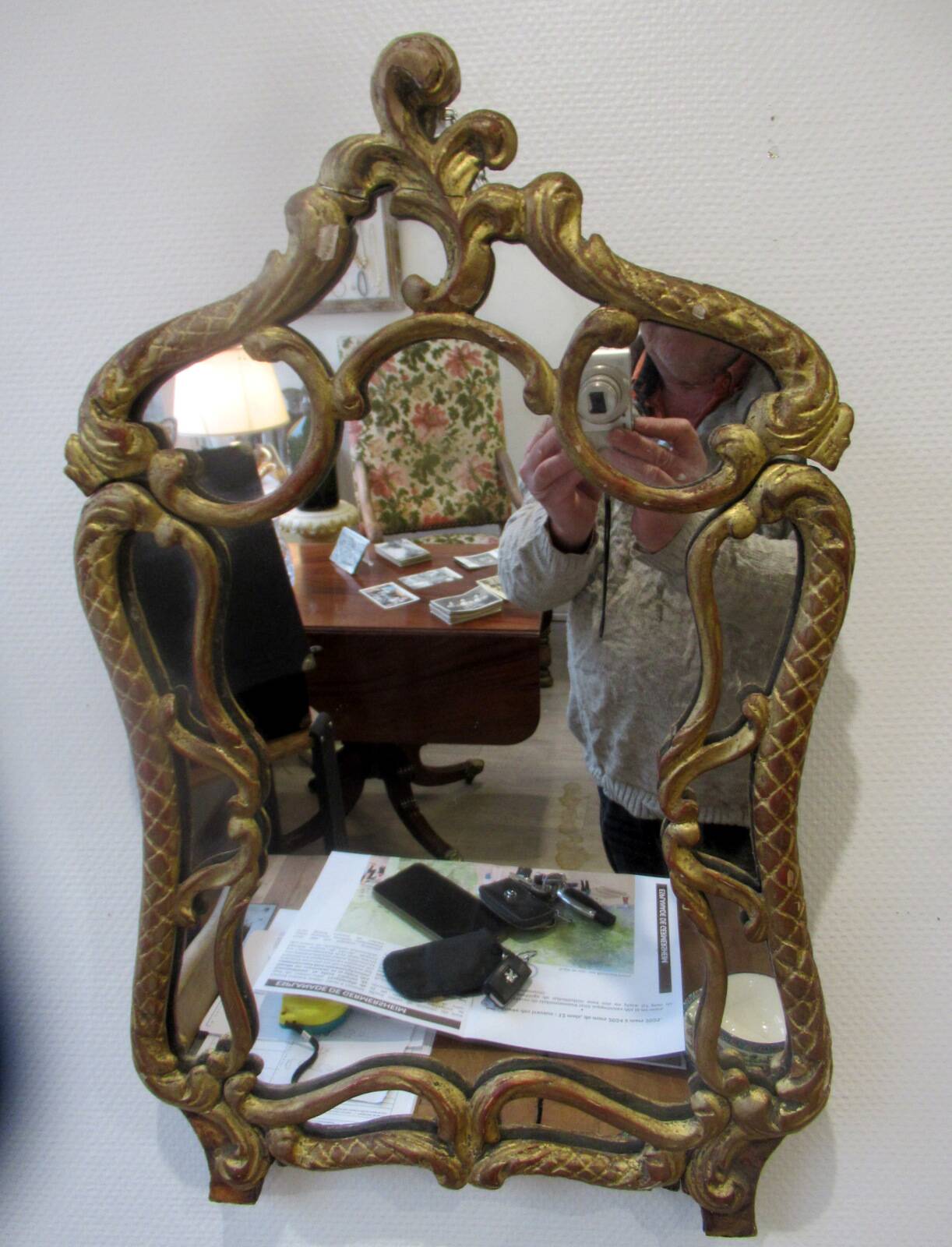 Small 18th century mirror
