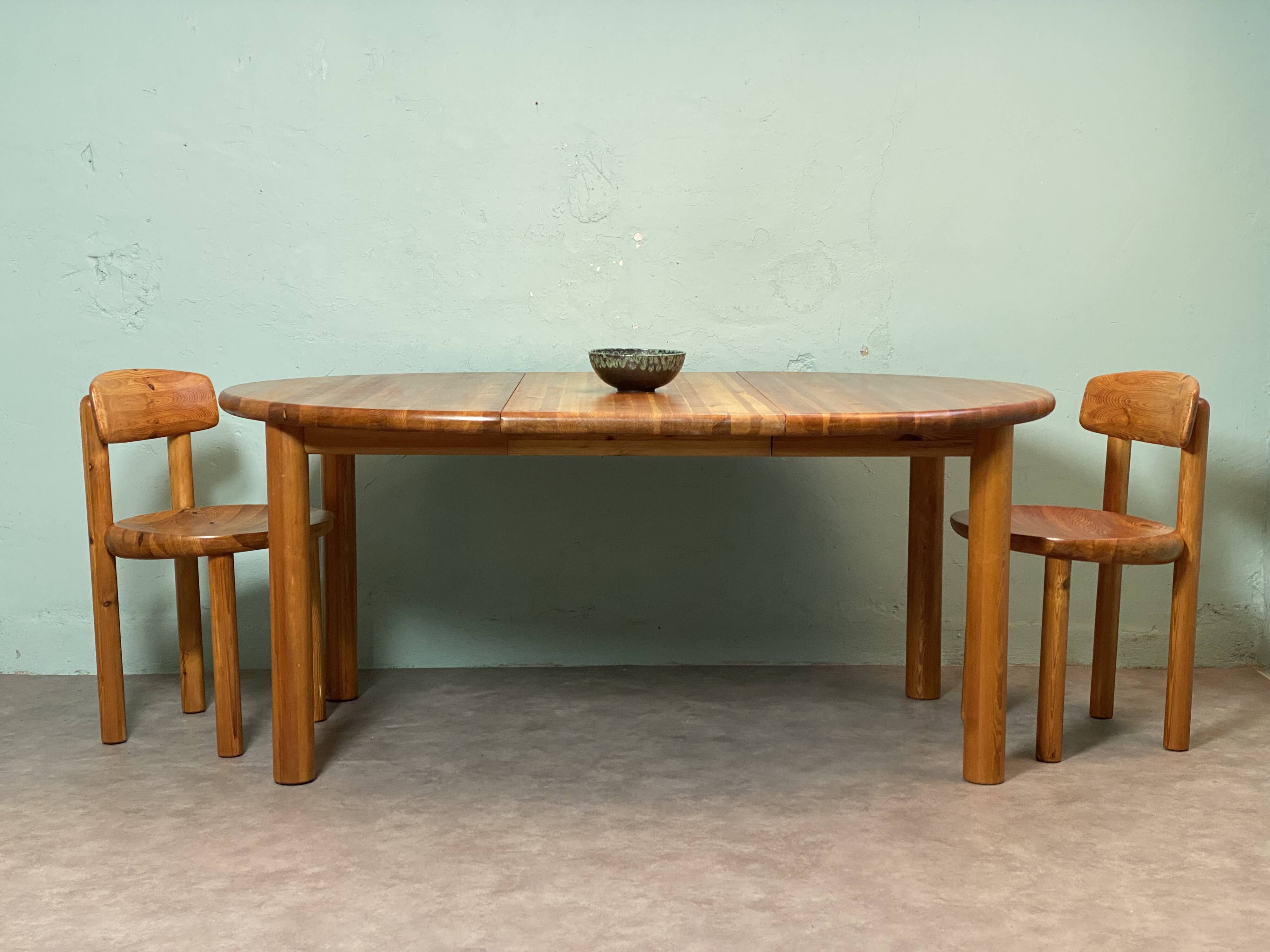 Table et chaises de Rainer Daumiller design scandinave des années 70