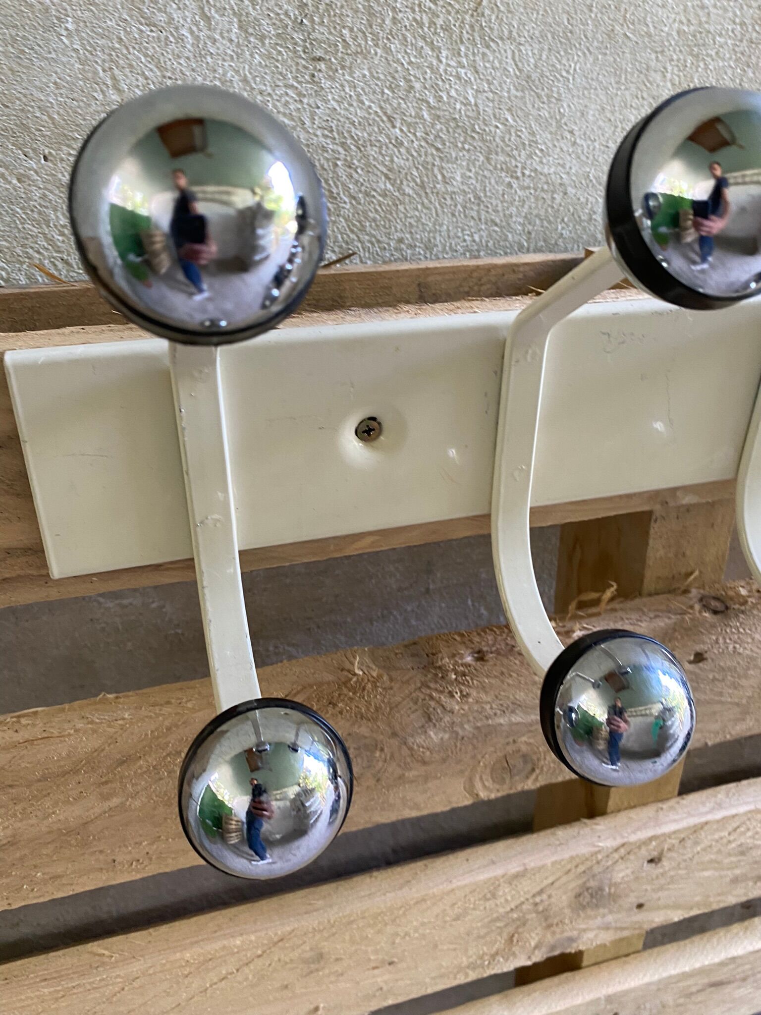 Vintage wall coat rack, Ten hooks, 70s