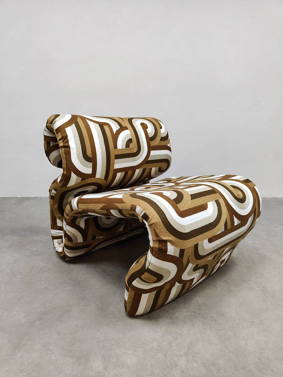 Swedish design Etcetera easy chair vintage Jan Ekselius 1970 'Geometric'