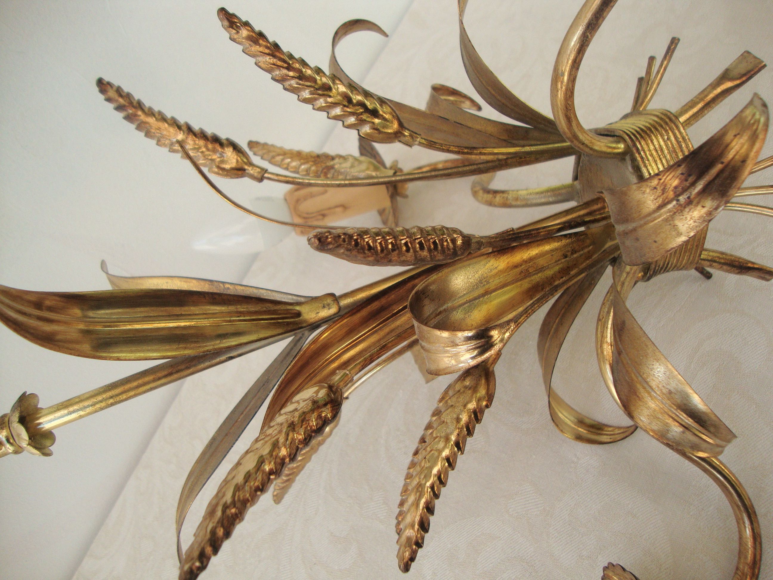 Chandelier brass ears of wheat