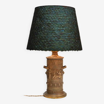 19th century oil lamp in gilded bronze