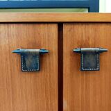 Sideboard with compass legs and leather by Malora 1955