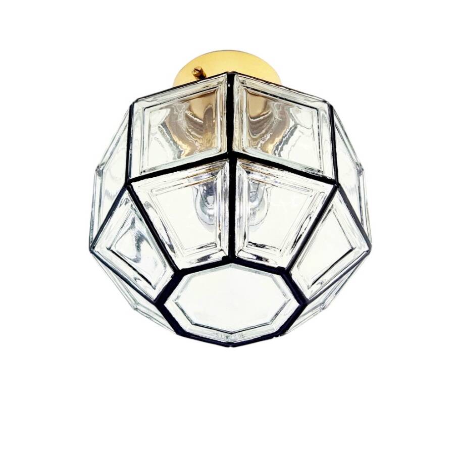 Mid-Century Glass Flush Mount/Ceiling Light from Limburg, Germany, 1960s