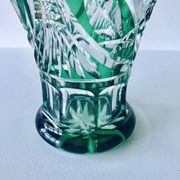 Vase Art Déco en cristal taillé vert