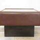 Table basse cuir et verre noir