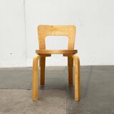 Vintage Red Children's Chair in Linoleum N65 by Alvar Aalto for Artek, Finland, 1970s