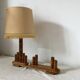 Lampe art déco en bois avec porte photo