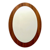 Miroir mural du milieu du siècle, miroir ovale, design scandinave