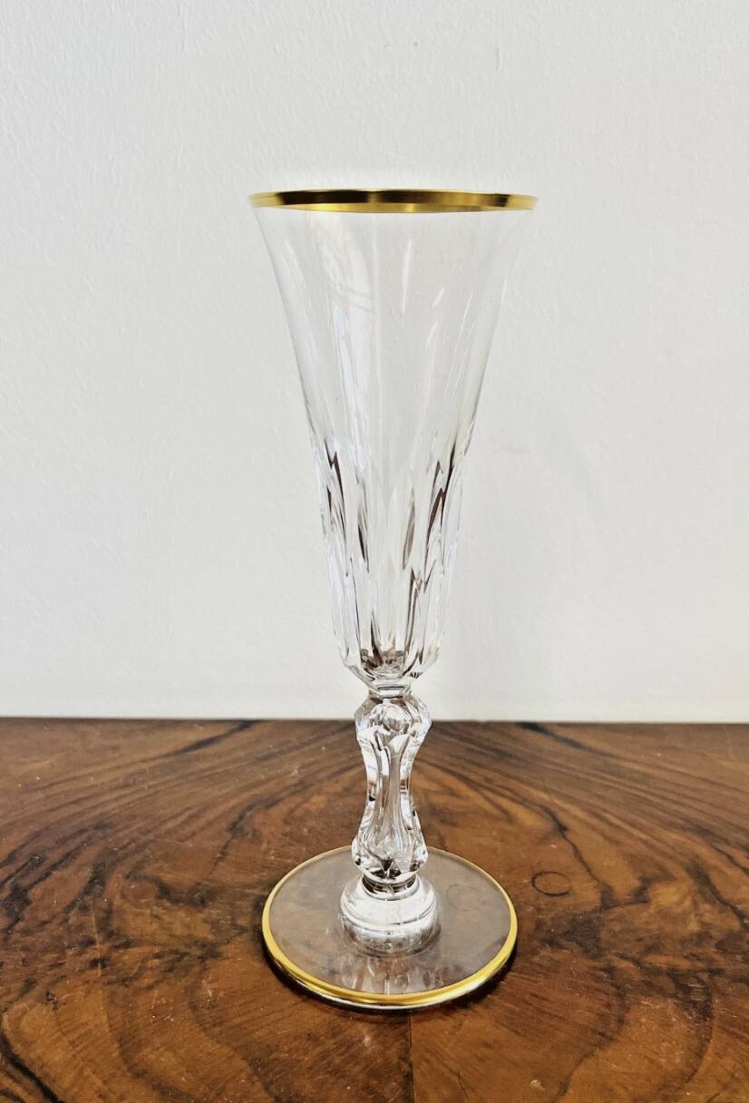 Set of 9 Saint-Louis crystal champagne flutes – Lozère model