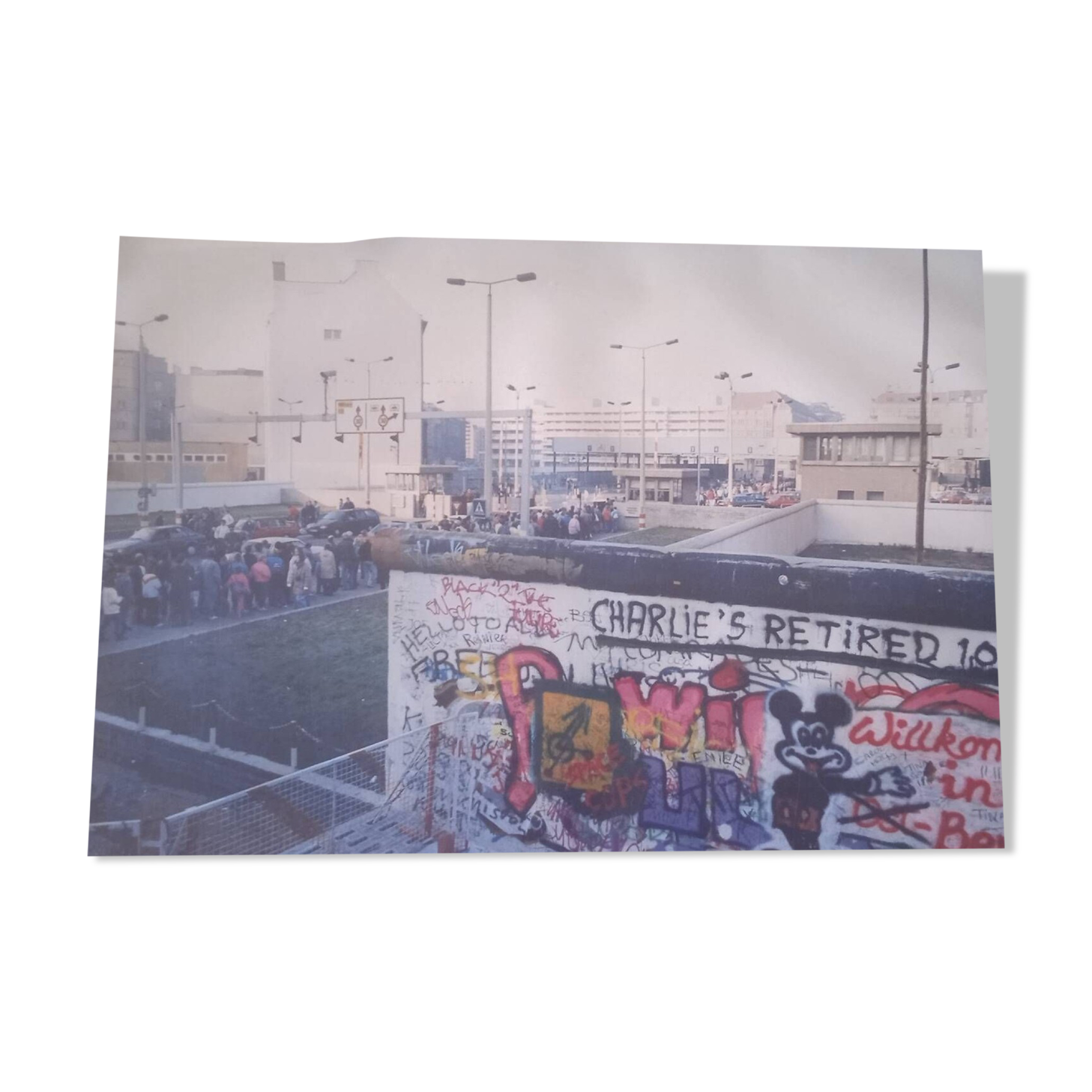 Large format silver photo of the day the Berlin Wall fell (1989)
