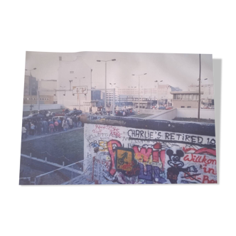 Photo grand format argentique du jour de la chute du mur de Berlin ( 1989 )