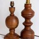 2 turned wooden lamp bases, 1940s-1960s