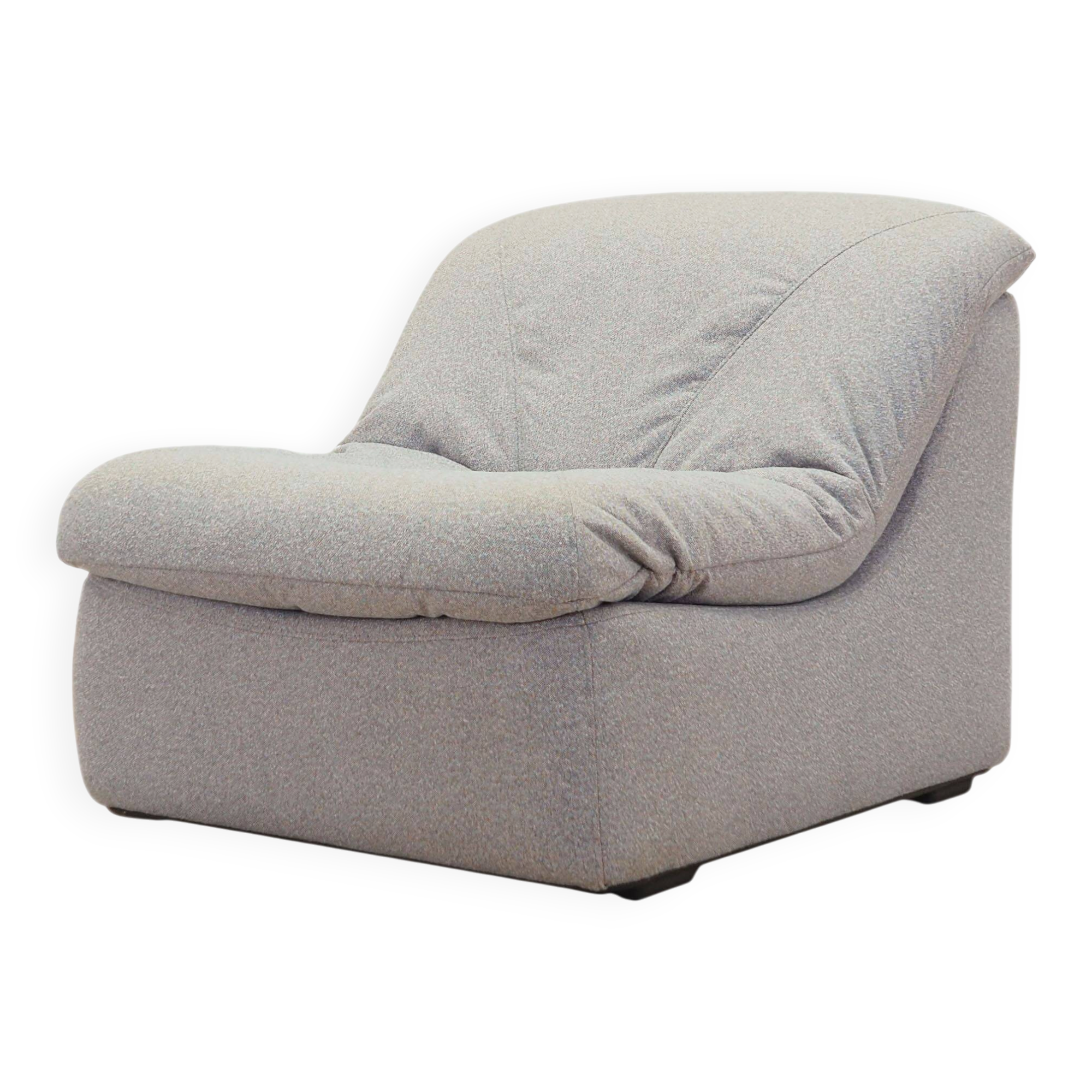 Italian Space Age Lounge Chair 1970s in Grey Fabric