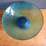 Vintage Glass Blown Fruit Bowl – Blue and Green Design Centrepiece