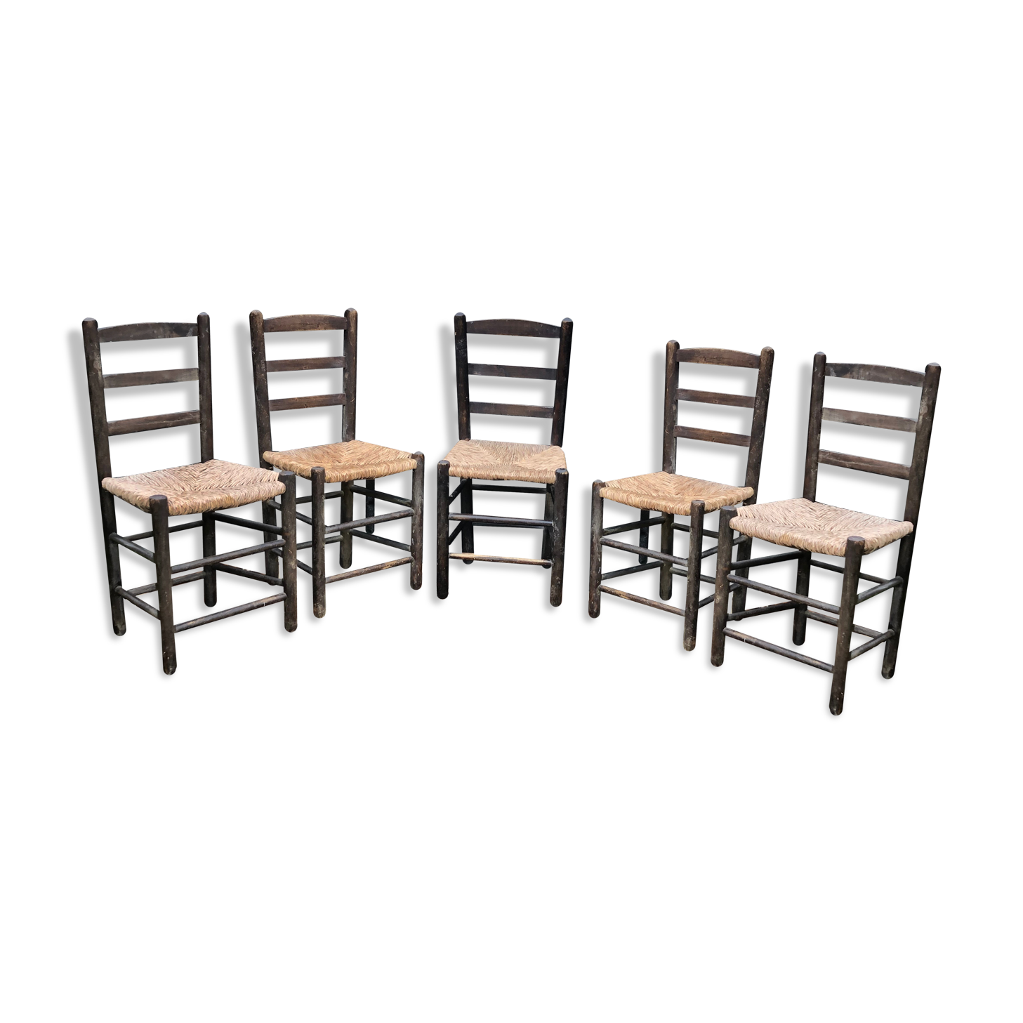 5 chairs straws 1960