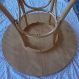 Round dining table vintage curved wooden foot