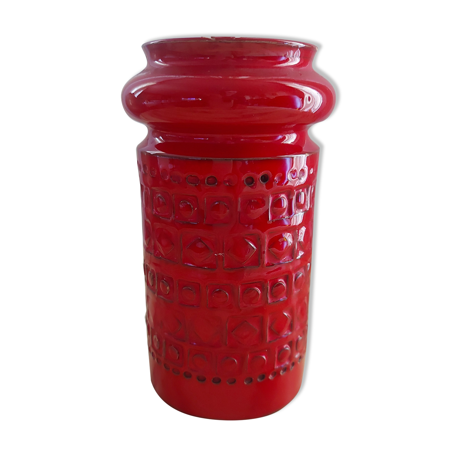 Red ceramic vase Aldo Londi , Bitossi , Italy