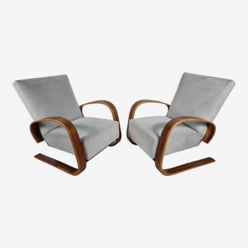 Fauteuils en noyer par Miroslav Navratil pour Up Zavody, 1940