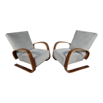 Armchairs in Walnut by Miroslav Navratil for Up Zavody, 1940s