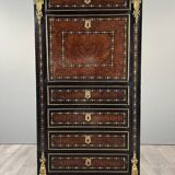 Secretary from the time of Napoleon III in marquetry and gilded bronzes, 19th century.